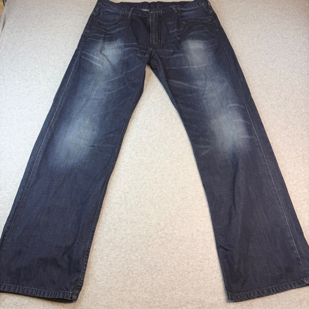 Levis 569 Loose Straight Jeans Mens 36x34 Dark Wash Indigo Denim Relaxed Fit